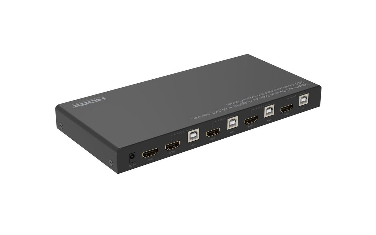 4k@60hz Hdmi Kvm Switch, 4x1 - 4:4:4 - Warranty: 300m