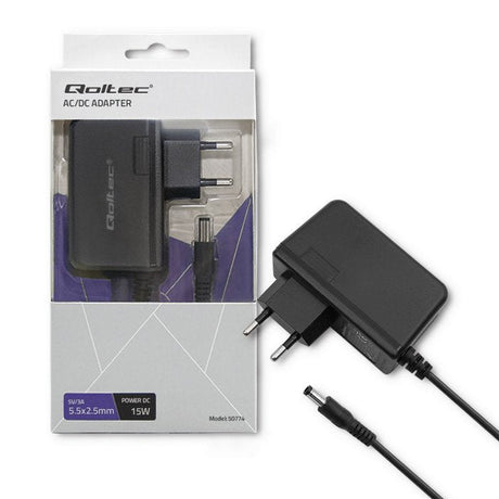 EAN 5901878507743 - Qoltec 50774 adaptador e inversor de corriente Interior 15 W Negro imagen 1