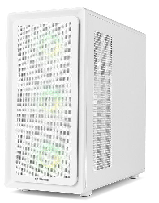 Caja Nox Semitorre Hyperflow Hummer Aero Argb Blanca Usb 3.0 Type C