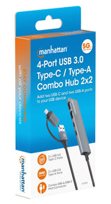 EAN 766623181075 - Manhattan 181075 hub de interfaz USB 3.2 Gen 1 (3.1 Gen 1) Type-A + Type-C 5000 Mbit/s Gris imagen 8