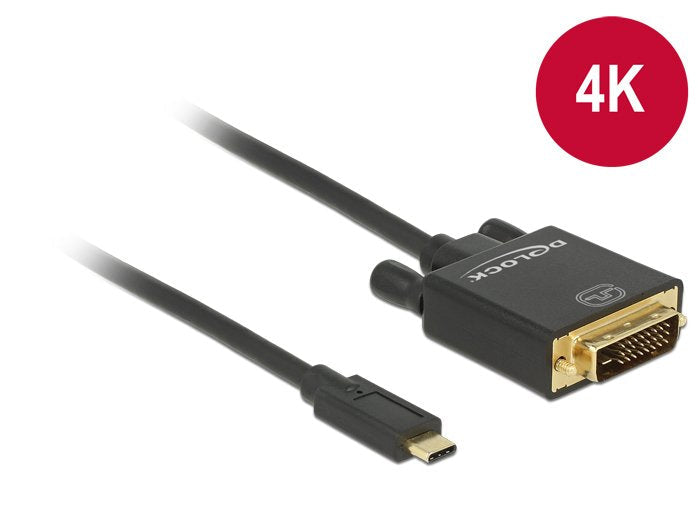 Delock Cable Usb Tipo-C -> Dvi 24+1 M/M 4k 30 Hz 2m Negro