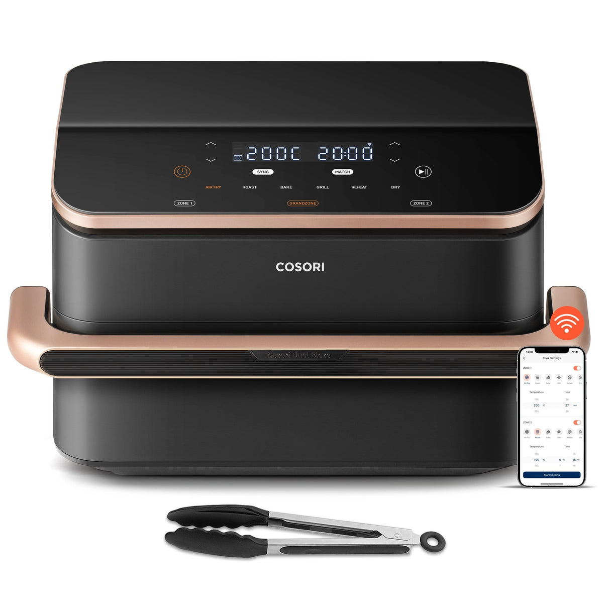 EAN 0810123673285 - Cosori Dual Blaze Twinfry Chef Edition Doble 10 L Independiente 2800 W Freidora de aire caliente Negro, O imagen 8