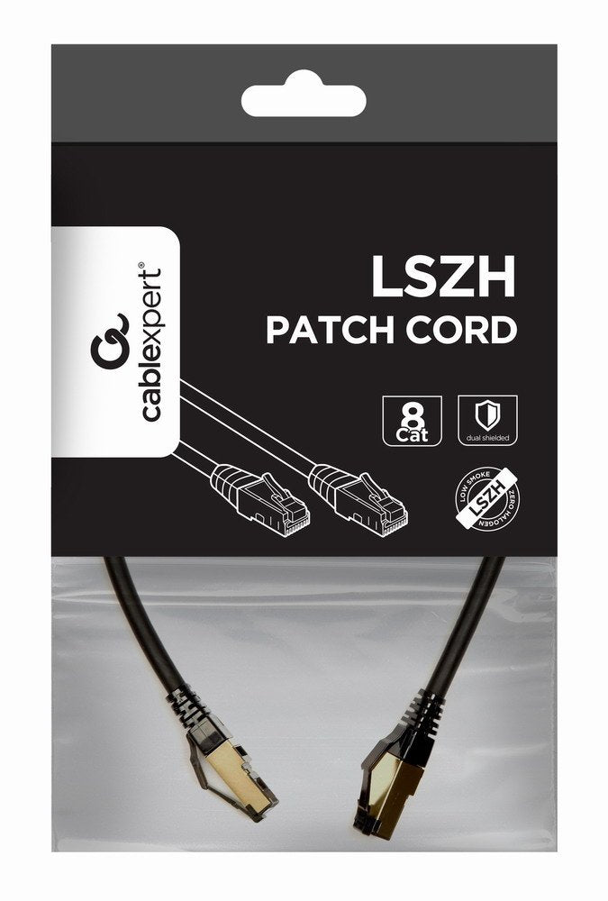 Gembird Cable De Red S/Ftp Cat. 8 Lszh Negro 0.50m Pp8-Lszhcu-Bk-0.5m