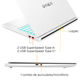 Portátil Gaming Hp Omen Transcend 14-Fb1003ns, Intel Core Ultra 9 285h, 64gb, 1tb Ssd, Nvidia Geforce Rtx 5070 8gb, 14" Oled, W11 - Blanco