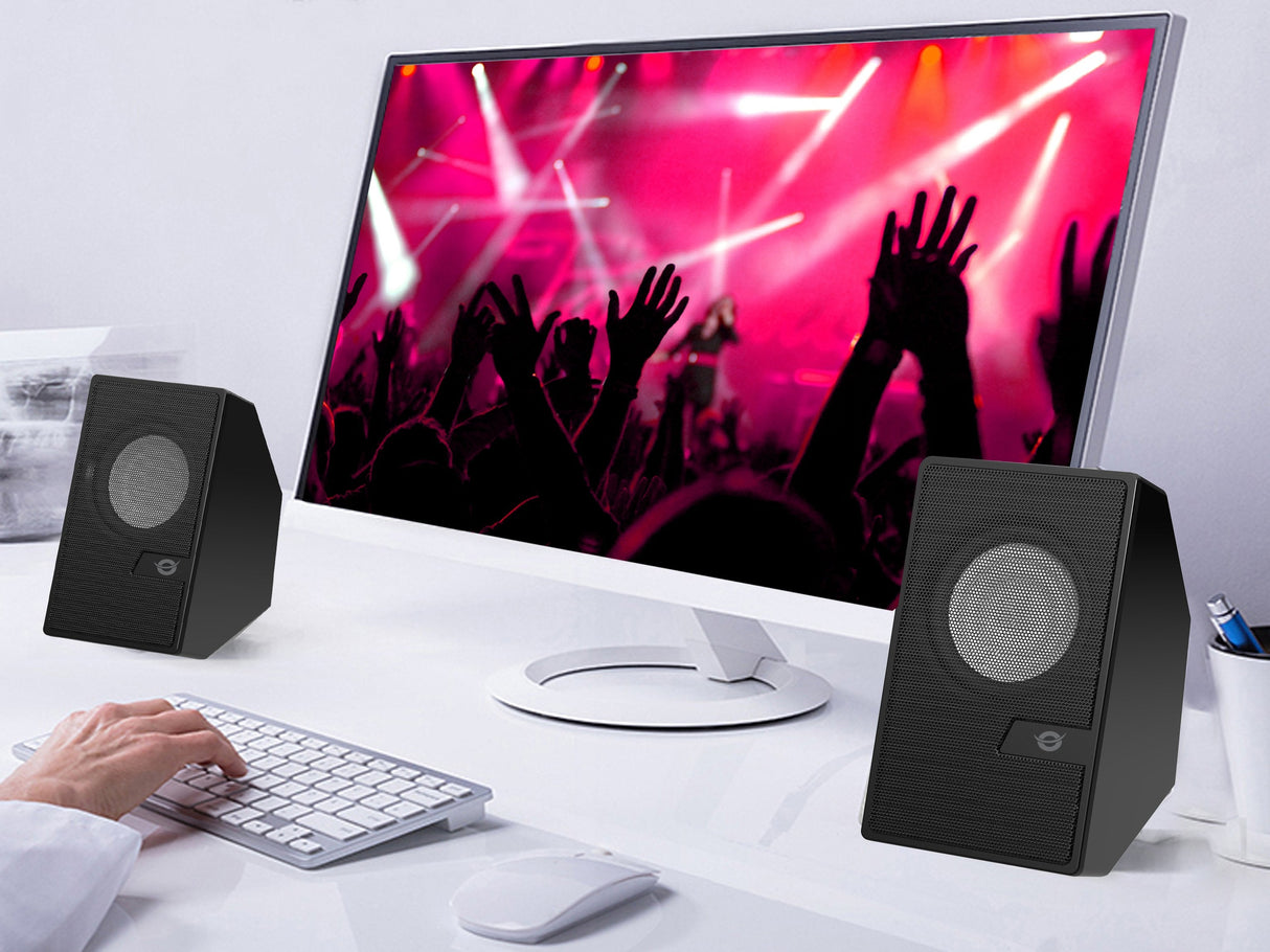Altavoces 2.0 Conceptronic Bjorn02b 6w Color Negro Jack 3.5  Y Bluetooth Alimentacion Usb