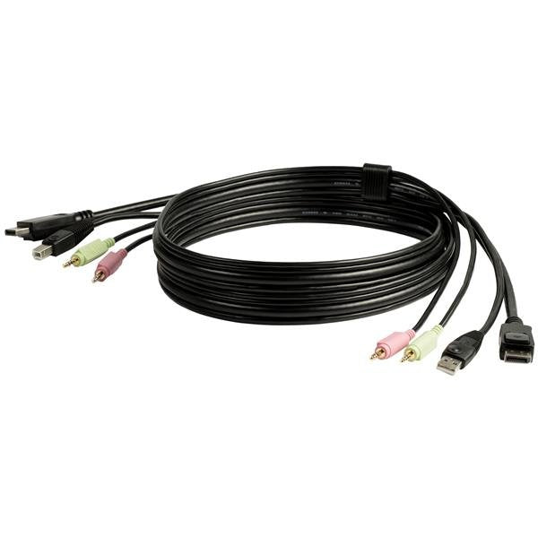 Startech.Com Cable Conmutador Kvm Usb Displayport 4 En 1 C/ Audio Y Micrófono - 6 Pies