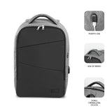 Mochila Secure V2 Ap Antirobo 16'' Gris Subblim Apertura Doble Cremallera/ Puerto Usb/ Asa De Mano Superior