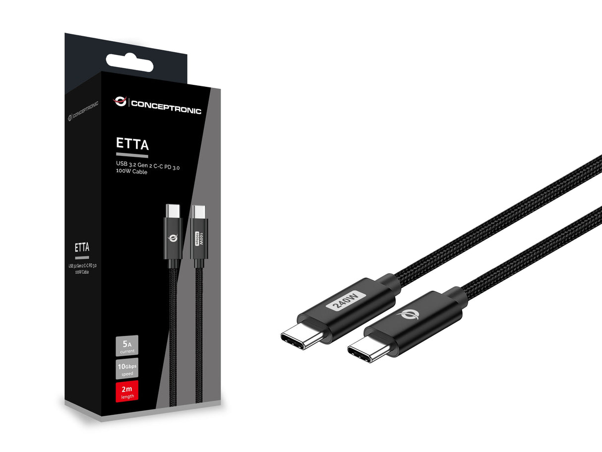 Cable Usb-C Macho A Usb-C Macho 1.2m Conceptronic Pd 3.1 240w 48v 5a  480mbps E-Mark