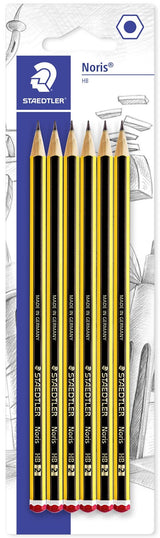 Staedtler Noris 120 Pack De 6 Lapices De Grafito Hexagonales - Mina 2hb - Resistencia A La Rotura - Madera De Bosques Sostenibles