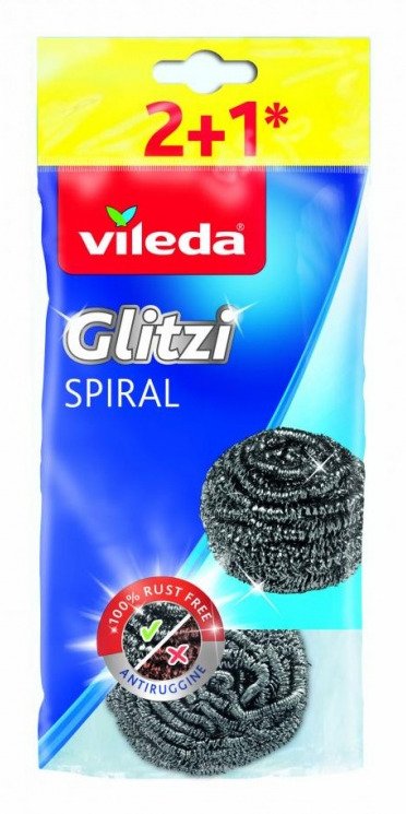 EAN 4023103210370 - Vileda Glitzi Spiral esponja Alrededor Acero inoxidable 3 pieza(s) imagen 1