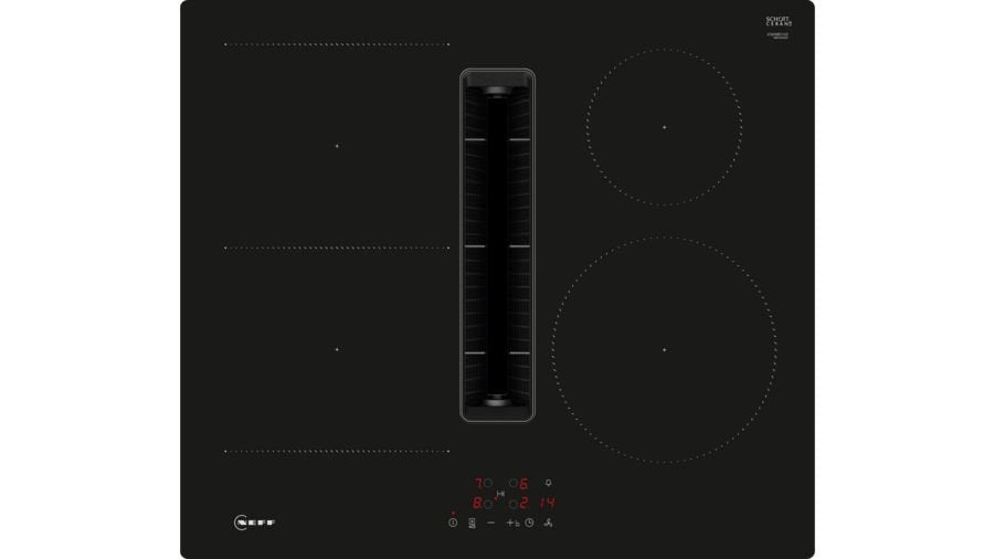 Neff V56nbs1l0 N 50, Placa De Cocina Independiente Negra, 60 Cm, Con Campana Extractora Integrada V56nbs1l0