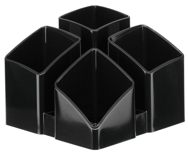 Han Portalápices Scala Negro Poliestireno 4 Compartimentos 12.5 X