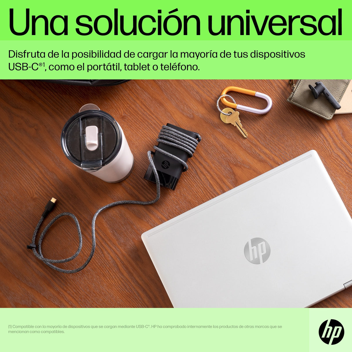 Cargador Para Portátil Hp Usb-C De 65 W, Cargador
