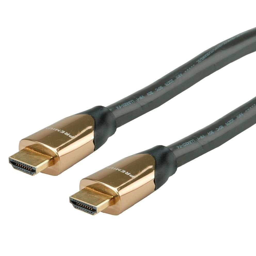 Roline 4k Premium Hdmi Ultra Hd Cable Mit Ethernet, St St, Schwarz, 9 M
