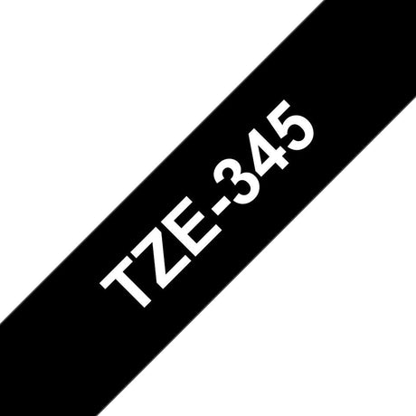 EAN 0012502625865 - Brother TZE-345 cinta para impresora de etiquetas Blanco sobre negro imagen 1