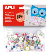 Apli Ojos Móviles Pupila Color Redondos Adhesivos Surtido Bolsa -100u-