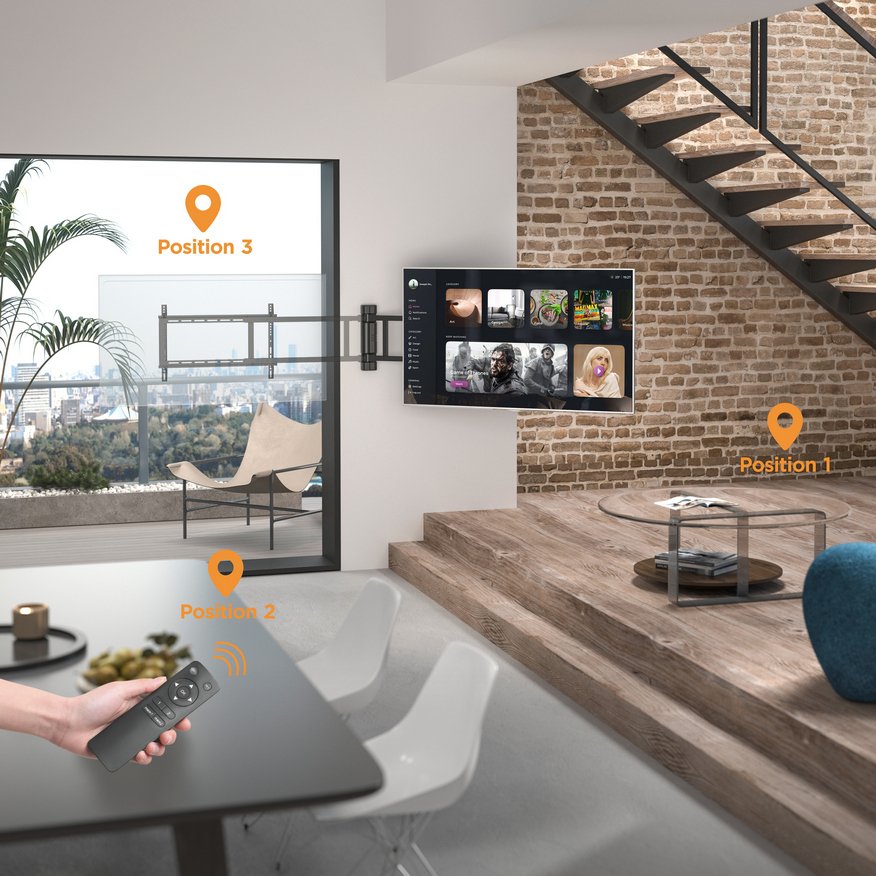 Equip Soporte De Pared Oscilante Motorizado Para Tv De 32"-75"