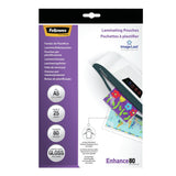 Fellowes Pack De 25 Fundas Para Plastificar Brillo A5 - 80 Micras - Alta Calidad - Transparente