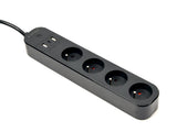EAN 8716309128490 - Gembird TSL-PS-F4U-01 regleta inteligente 4 salidas AC Tipo F 1,5 m 3 3680 W Negro imagen 3