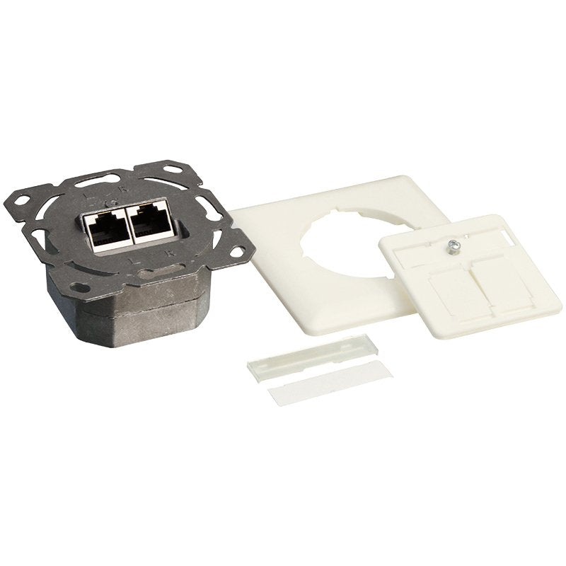 Logilink Cat.6a Wall Outlet 2xrj45 Stp, Horizontal, Blanco Puro