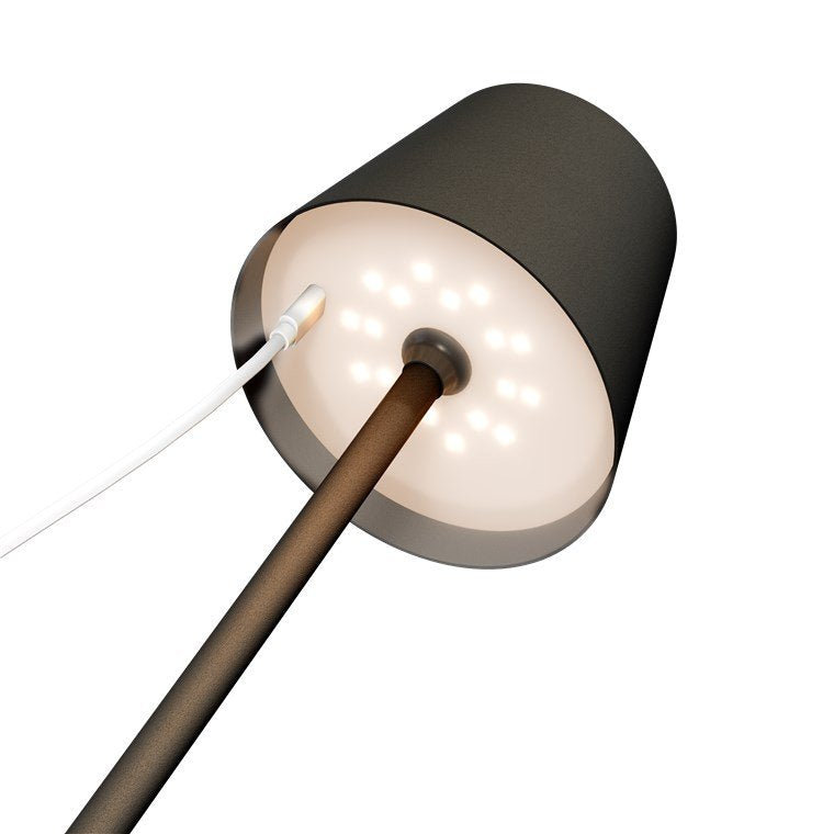 Lámpara De Mesa Led Inalámbrica, Tamaño M, 37 Cm, Negra 
Con Control Táctil, 170 Lm, Luz Blanca Cálida (3000 K) Regulable