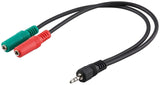 Goobay Avk 417-0030 0.3m Cable De Audio 0,3 M 3,5mm 2 X 3.5mm Negro, Verde, Rojo
