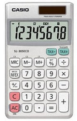 Casio Sl-305eco Calculadora Bolsillo Básica Plata, Blanco