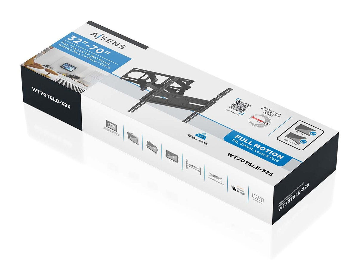 Aisens Soporte Eco Giratorio, Inclinable Y Nivelable Para Monitor/Tv 40kg De 32-70, Negro