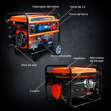 Extralink Ex.30356 Motor-Generador 5000 W 25 L Gasolina Negro, Naranja