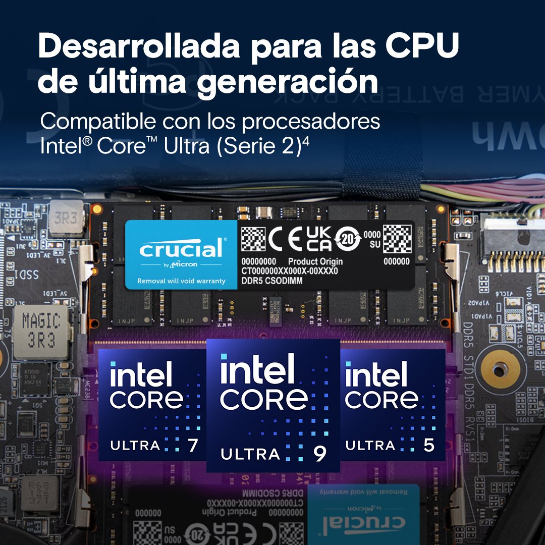 EAN 649528940643 - Crucial CT2K16G64C52CS5 módulo de memoria 32 GB 2 x 16 GB DDR5 6400 MT/s 262-pin SO-DIMM imagen 3