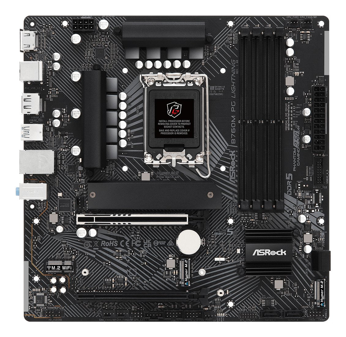 Asrock B760m Pg Lightning 1700 Matx Hdmi Dp Ddr4 Retail