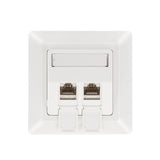 Logilink Keystone Faceplate For 2 Modules, Projecting, Up 50, Blanco Puro