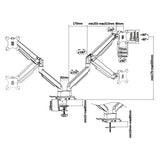 Soporte De Escritorio Inline Con Elevador Y Usb 3.0, Móvil, Para Dos Pantallas De Hasta 81 Cm (32") Máx. 9 Kg