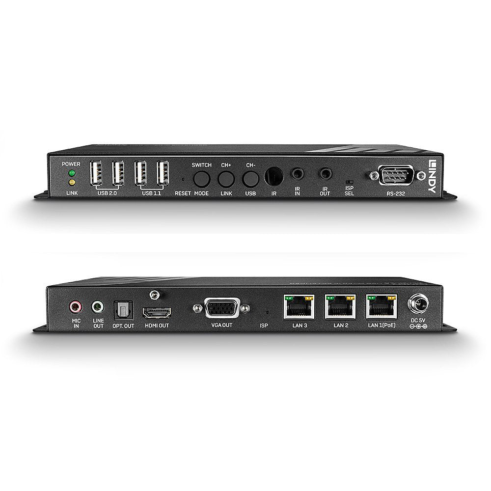 Lindy 38267 Extensor Audio/Video Receptor Av Negro (Lindy 4k Hdmi & Usb Over Ip Extender. Receiver)