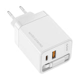 Cargador Usb Gan Mars Gaming Md-Gan65rw 65w 1xusb-C 1xusb-A Cable Retractil Pd Color Blanco