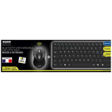Port Teclado + Raton Cablelos Wiederaufladbar Negro