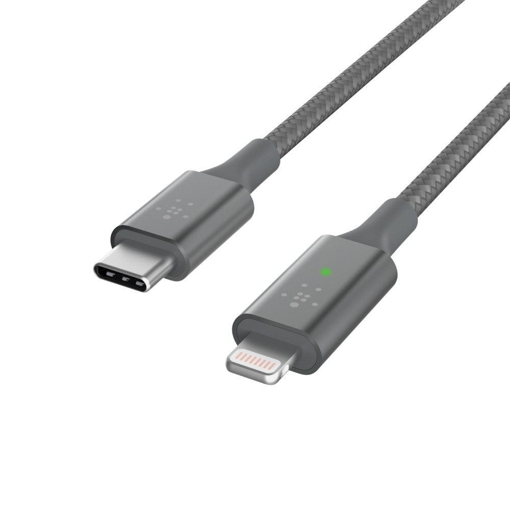 Belkin Smart Led Cable Grey 1,2m Usb-C / Lightning   Caa006bt04gr