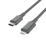 Belkin Smart Led Cable Grey 1,2m Usb-C / Lightning   Caa006bt04gr