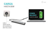 I-Tec Usb-C Usb-A Metal Hub 6 Port 3x Usb-C 3.2 Gen1 3x Usb-A 3.2 Gen1 1x Glan Power Delivery 85w