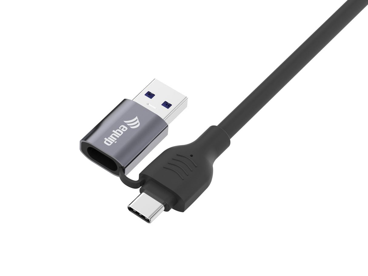 Cable Adaptador De Red Equip Usb-C + A A Rj45 Gigabit Ethernet 1.0m Negro