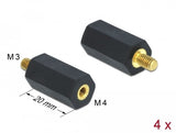 Delock Abstandshalter M4 X M3, Sechskant, Innen / Aussen, 20 Mm Negro 4 Piezas