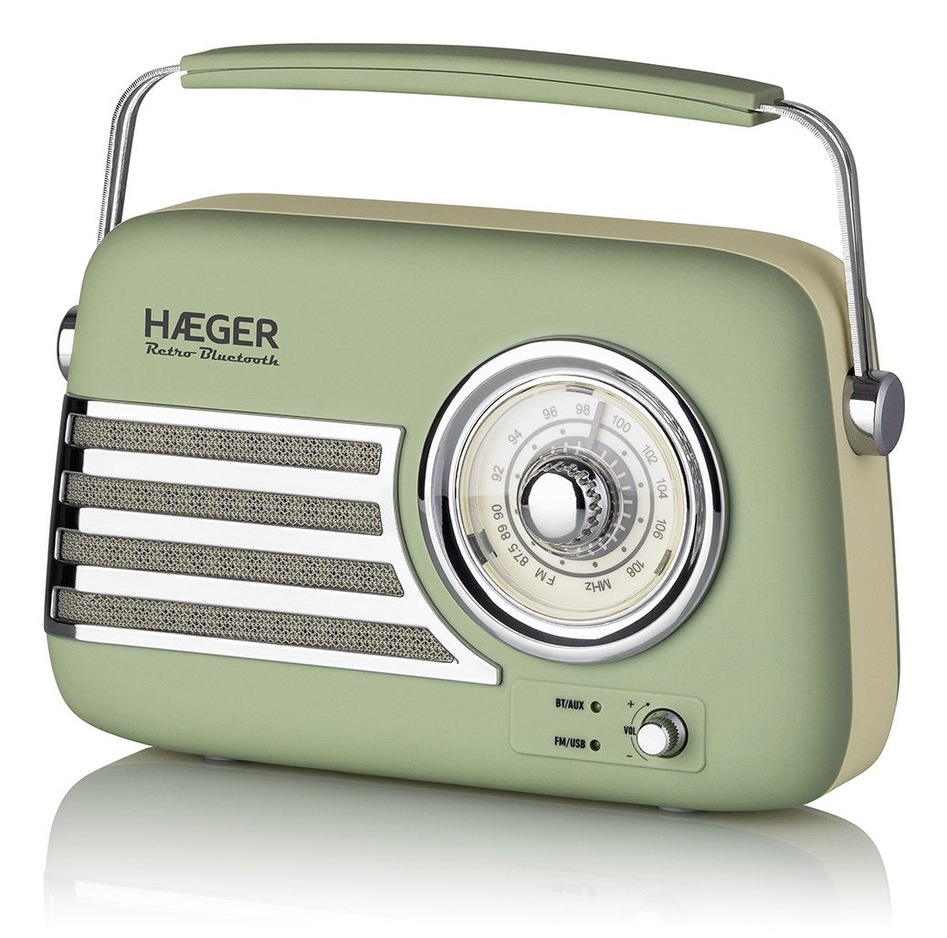 Radio Portátil Bluetooth Haeger Retro Verde