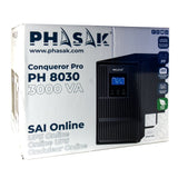 Sai Online Phasak Conqueror Pro 3000 Va Online Lcd 3000va-2700w 3 Salidas Formato Torre