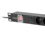 EAN 5901969429725 - Lanberg PDU-06E-0200-BK unidad de distribución de energía (PDU) 6 salidas AC 1U Negro imagen 3