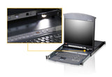 Aten 8-Puertos 17" Lcd Cat5e/6 Kvm Switch (Dual Rail) - Kl1508am-Axa-Xg El Conmutador Kvm Con Pantalla Lcd Kl1508a De Altusen Lleva Una Pantalla De 17 Ó 19 Pulgadas Que Se Puede Retraer Independientemente Del Módulo De Teclado Con Panel Tác
