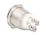 Drucktaster Zum Einbau 19 Mm 4 X Schraubklemme Led Blau