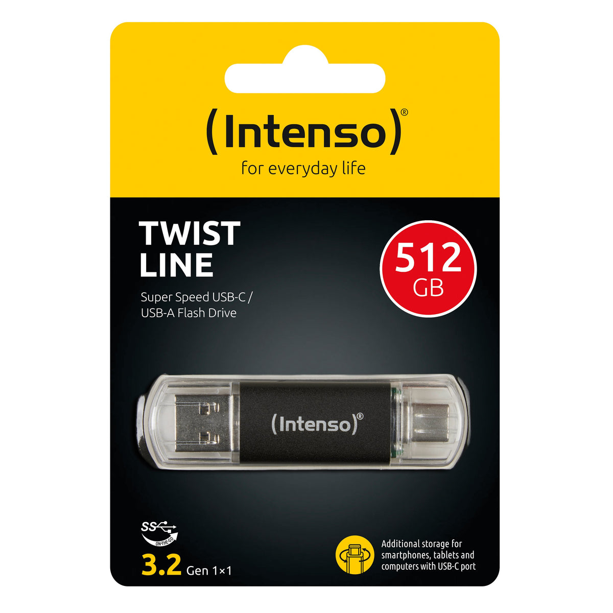 EAN 4034303035731 - Intenso Twist Line unidad flash USB 512 GB USB Type-A / USB Type-C 3.2 Gen 1 (3.1 Gen 1) Antracita imagen 2