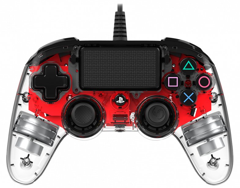 Nacon Compact Controller Wired Para Ps4 Iluminado Rojo