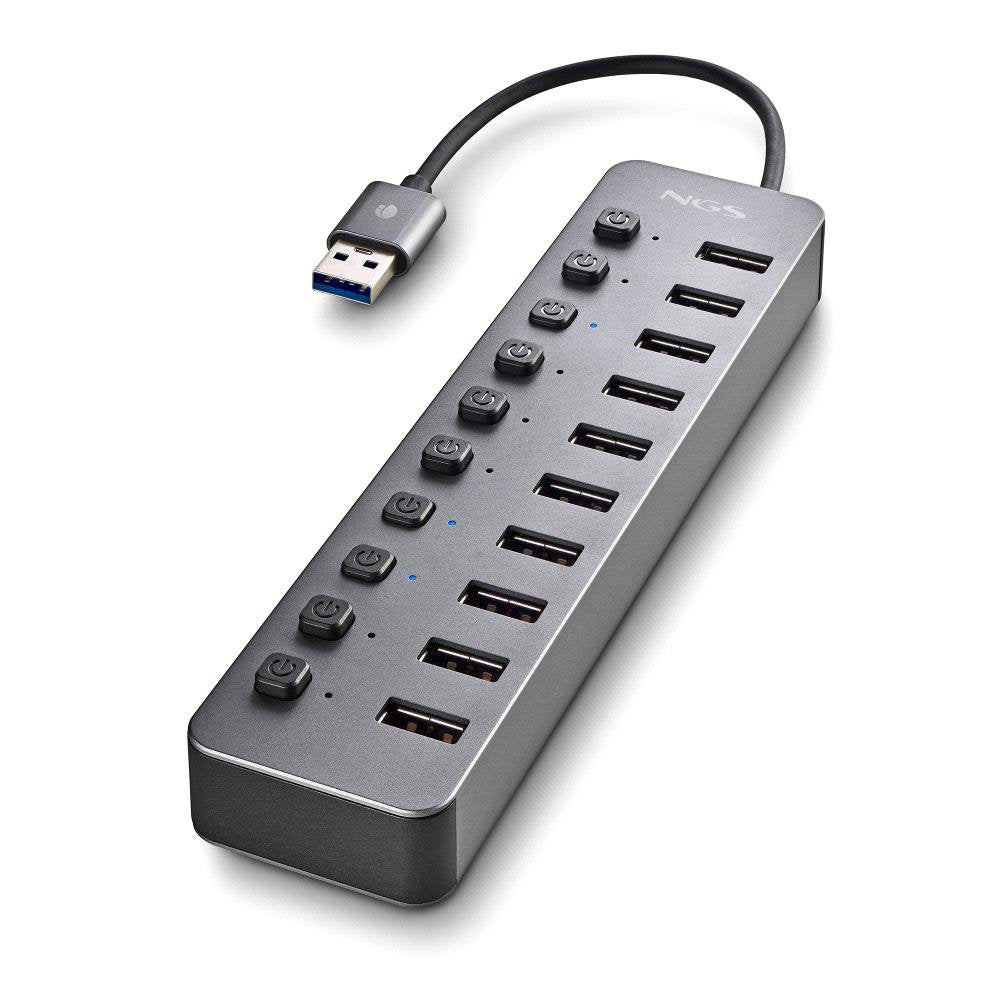 EAN 8435430624410 - NGS IHUB 10 USB 3.2 Gen 1 (3.1 Gen 1) Type-A 5000 Mbit/s Negro imagen 2