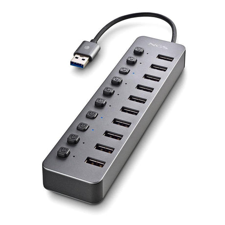 EAN 8435430624410 - NGS IHUB 10 USB 3.2 Gen 1 (3.1 Gen 1) Type-A 5000 Mbit/s Negro imagen 2